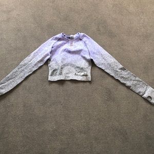 Gymshark Indigo/Gray ombré seamless crop